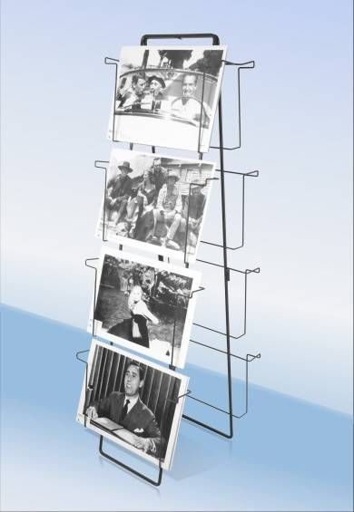 Foldable ladder mini poster exhibitor with 8 fixed slots